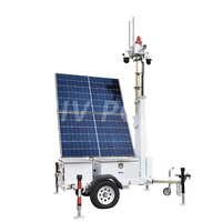Caméras solaires LVT sur remorque, enregistreur vidéo HD 4MP 4G WiFi, moniteur solaire, tour de caméra de sécurité mobile CCTV