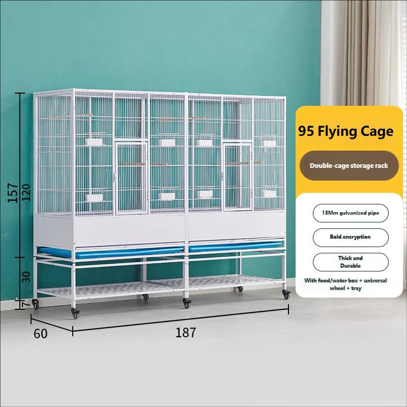 flight cage-double cage-white-storage rack