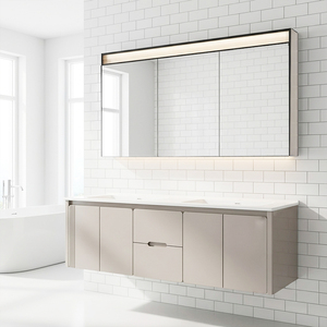 YING BAO Mobile Bagno Moderno con Armadietto Contenitore <span class=keywords><strong>a</strong></span> Parete, Mobiletto Angolare da Bagno Sospeso - Product Image 1