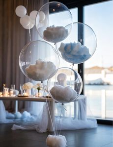 Globo LED Transparente para Cumpleaños, San Valentín, Globo Bobo con Adhesivo, Globo Inflable de Helio con Luz LED en el Interior para Bodas - Product Image 3