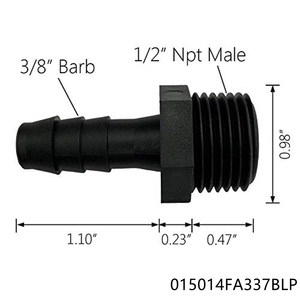 อุปกรณ์พลาสติก1/8NPT 1/4NPT 3/8NPT 1/2NPT 3/4NPT เกลียวสารเคมีทนต่อท่อเกลียวตรง - Product Image 3