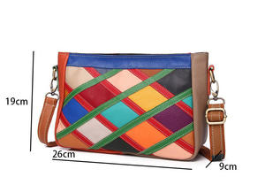 Sacs à bandoulière en cuir de vache véritable pour femmes, sac messager enveloppe, style ethnique rétro, petit sac carré pour femmes - Product Image 6