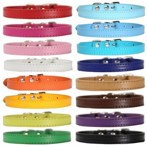 Groothandel Eco-vriendelijke PU Lederen Hondentuig Verstelbaar Effen Kleur Metalen Gesp 16 Kleuren Beschikbaar voor Kleine Honden Katten Huisdieren - Product Image 1