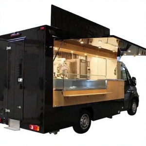 Commercial Mobile Coffee Shop Food Van Customized Food Cart Wheels <b>Small</b> Food Trailer Vintage Classic Style Aluminum Frame Rust - Product Image 1