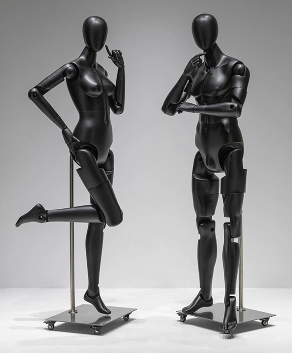 Roxy Display Male Mannequin – Short Version With Flexible Copper Arm Joints, Egghead Style