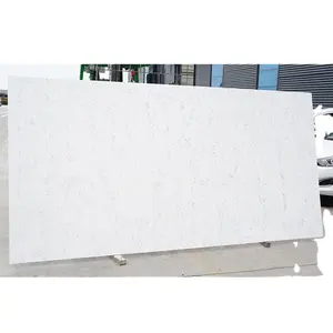 Nieuwe Carrara Witte Kunstmatige Kwarts Steen Achtergrond Grote Stenen Platen Kwarts Steen Productielijn