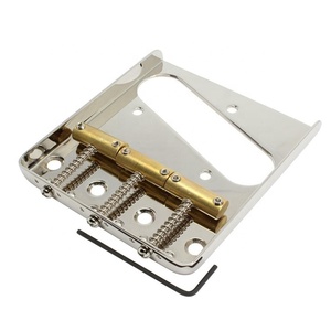 Puente de guitarra de níquel cromado de Estilo Vintage personalizado mecanizado CNC con 3 sillines de latón no compensados - Product Image 1