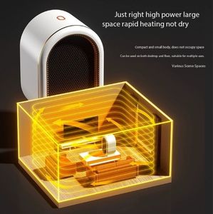 Calentador eléctrico PTC de escritorio para el hogar, oficina, dormitorio, habitación, calefacción Personal portátil, protección silenciosa contra sobrecalentamiento, soplador de aire caliente - Product Image 3