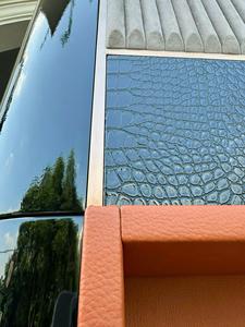 FAVAT Luxury Modern Solid Wood Lacquer <b>Bar</b> Cabinet High-<b>end</b> Leather Finish Eco-Friendly Durable Freestanding Wine Storage - Product Image 3