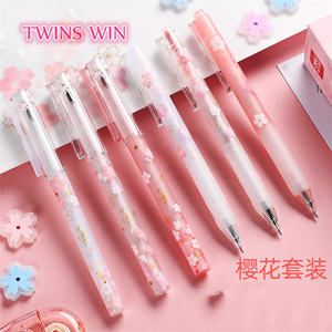 ปากกาสีชมพู ลายดอกเชอร์รี่เรียบง่าย สำหรับนักเรียน รุ่น 2639 - Product Image 2