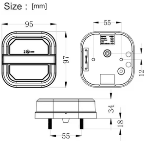 12v 24v remorque camion arrêt tourner Led Position arrière combinaison feux arrière réflecteur Led arrière camion <span class=keywords><strong>trafic</strong></span> feux arrière - Product Image 6