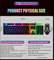 Ensemble clavier et souris de jeu RGB personnalisé en usine, MilangT6, nouveau clavier et souris avec langues personnalisées, Teclado Klavye
