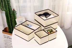 Non-Woven Underwear Organizer Storage <b>Box</b> 6pcs Set Bra Socks Clothes Storage <b>Box</b> Drawer Divider Folding Storage <b>Box</b> - Product Image 4