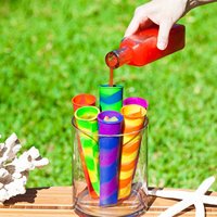 Crème glacée pour enfants faite maison sans BPA DIY Pop Mold réutilisable Freezer Ice Pop Tubes Multicolore Silicone Frozen Popsicle Maker avec couvercle