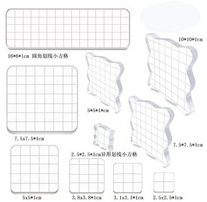 Panneau de timbres de fleurs rondes en acrylique cristal transparent avec décoration ou utilisation de bureau en plastique de <span class=keywords><strong>lignes</strong></span> imprimées - Product Image 1