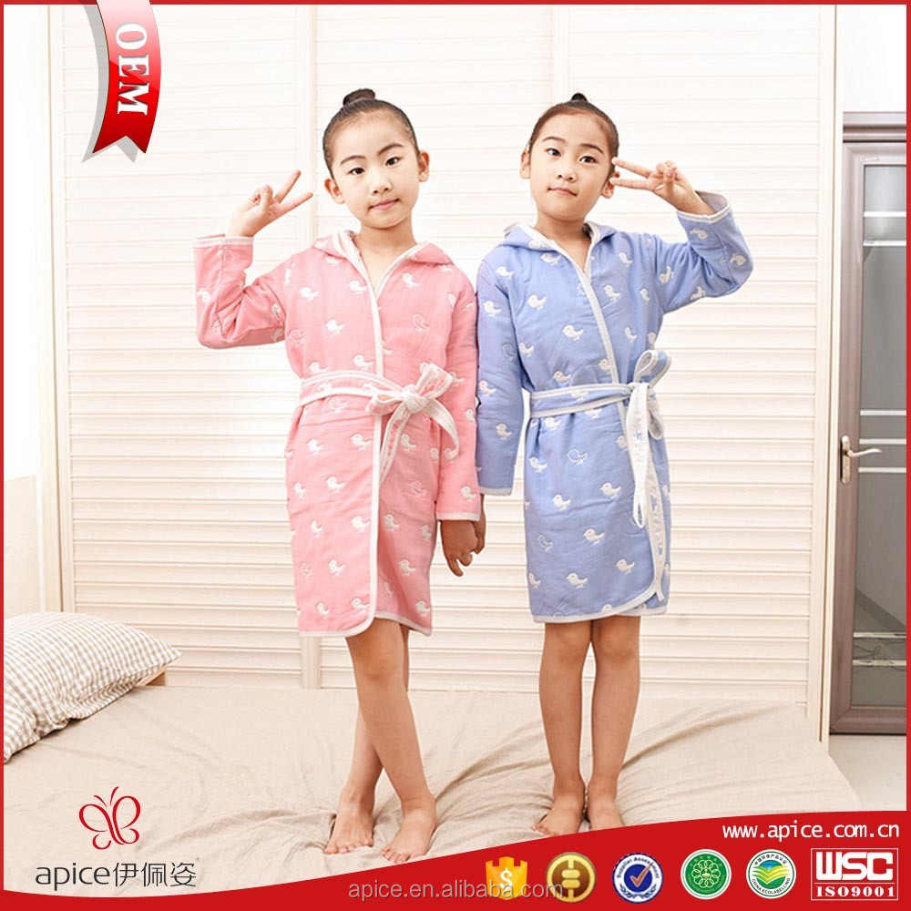 6 слоев хорошее качество guaze детский банный халат, органические детей Халат