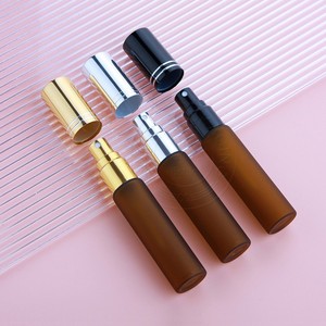 High Quality Cheap Empty 5ml 10ml Small Cylinder Glass Mini Refillable <b>Perfume</b> Spray <b>Sample</b> <b>Bottle</b> Gold Stamped Aluminum Cap - Product Image 2
