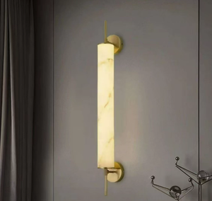 Marble Wall Lamp Brass Finish Sconce Rectangular Indoor <b>Light</b> for Bedroom <b>Corridor</b> Bathroom - Product Image 1
