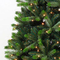 Glasfaser Künstlicher Weihnachtsbaum 1,5m 1,8m 2,1m 2,4m 2,7m 3m Vorbeleuchteter PVC PE Weihnachtsbaum für Heim Garten Feiertagsdekoration