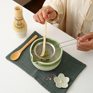 OEM personalizado 8 piezas personalizado mate rosa de cerámica Spouted Bowl Matcha <span class=keywords><strong>Set</strong></span> Rituales Precio de fábrica - Product Image 3
