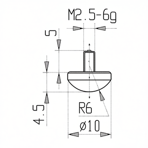 Capteur de position linéaire M2.5 6g R6 10 avec embouts de mesure pour comparateurs - Product Image 1