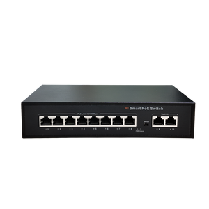 Commutateur PoE intelligent IA 2026 avec 8 ports pour réseaux domestiques/bureau, alimentation AP sans fil, 2 ports 100M Uplink, commutateur PoE industriel IA - Product Image 1
