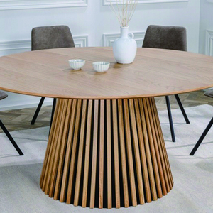 Mesa de Comedor Tradicional de Madera de Roble de 120 cm de Diámetro - Product Image 5