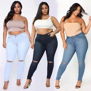Jeans <span class=keywords><strong>push</strong></span>-<span class=keywords><strong>up</strong></span> <span class=keywords><strong>taille</strong></span> <span class=keywords><strong>haute</strong></span> pour femmes Pantalon crayon en denim respirant-Tout style solide Techniques de lavage formelles simples pour l'été - Product Image 6