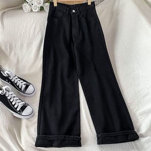 2026 Women's Spring Wide Leg <b>Jeans</b> Straight Tube Loose Casual Pants - Product Image 4