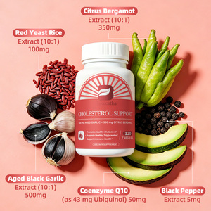 Cápsulas Naturales <span class=keywords><strong>para</strong></span> <span class=keywords><strong>el</strong></span> Equilibrio del <span class=keywords><strong>Colesterol</strong></span>, Ajo Negro Envejecido, Bergamota Cítrica, <span class=keywords><strong>Arroz</strong></span> <span class=keywords><strong>de</strong></span> Levadura Roja, Coenzima Q10, Suplemento Vitamínico - Product Image 3