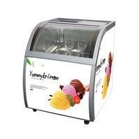 Petit congélateur commercial à glace et gelato à 6 bacs, refroidissement direct, dégivrage automatique, commande numérique, 2 portes pour