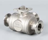 Vanne à bille à trois voies à plateforme haute en acier inoxydable SS304 de 1/4\", 3/8\", 1/2\", 3/4\", 1\", 2\", type T/L, filetage femelle DN8/DN10/DN15/DN20/DN25