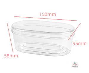 Boîte de conditionnement de dessert en plastique PS ovale transparente pour tiramisu, pâtisserie, gâteau avec couvercle - Product Image 5