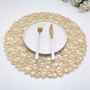 Napperons de table ronds écologiques en corde de papier tressée colorée, vente en gros à prix abordable, napperons de Noël - Product Image 6