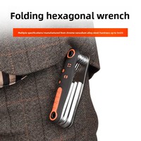Set Alat Kunci Hex Lipat Industri Baja Krom-vanadium Metrik Imperial Obeng Torx Universal 6-Point Multi-Ukuran Allen