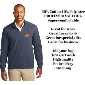 Men's Custom K807 2025 Interlock Quarter Zip up Personalized <b>Hoodies</b> & <b>Sweatshirts</b> with Embroidered Logo Texts <b>Promotional</b> - Product Image 2