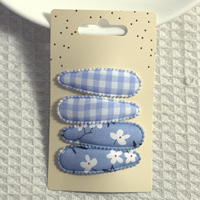 Ensemble de 4 pinces à cheveux en tissu, pinces à cheveux à imprimé écossais et floral, accessoires capillaires quotidiens mignons pour filles et femmes