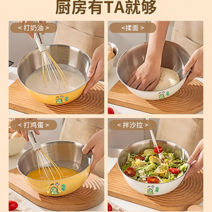 Tazones de acero inoxidable apilables para mezclar, para ensaladas, lavar verduras, hornear, amasar, batir huevos - Product Image 5