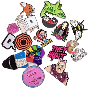 Fabrikant Op Maat Logo Ontwerp Kleur Backing Kaart Maker Schattige Dieren Badge Bloem <span class=keywords><strong>Custom</strong></span> Metalen Zacht Hard Email Reversspeldjes - Product Image 2