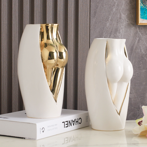 Nouveauté Sculpture créative Visages en céramique modernes Vase Accessoires de décoration pour la maison - Product Image 3