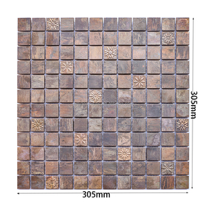 Mosaïque en bronze antique avec motif floral, style rustique vintage pour la décoration murale de la salle de bain, de la cuisine, du dosseret - Product Image 5