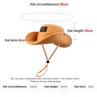 RongGuang coton lavé Cowboy coupe-vent corde seau chapeau grand bord extérieur pêcheur chapeau escalade chapeau