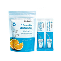 Poudre d'hydratation à marque privée OEM, 20 sachets, 6 électrolytes essentiels, suppléments sportifs, nutrition – Meilleures ventes