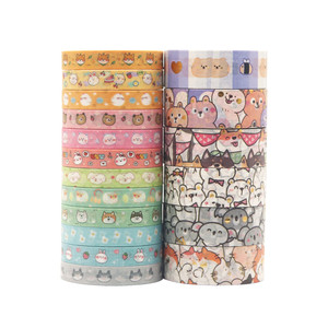 เทปวาชิลายสัตว์น่ารัก 18 ม้วน สำหรับงาน DIY ตกแต่งสมุดบันทึก ของขวัญ นำเข้าจากต่างประเทศ - Product Image 5