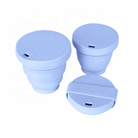 Mug de voyage pliable rétractable en silicone de marque OEM avec couvercle - Tasse à café miniature portable