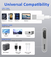 USB C zu HDMI für iPhone 15 Typ C Digitaler AV-Adapter konverter Kompatibel mit iPhone 15 Series zu HDTV Monitor Projektor