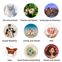 Broche Personnalisable en Acier Inoxydable Argenté Logo 3cm Verre Lumineux Métal Personnalisé Photo Animal Famille pour Mariage Alliage