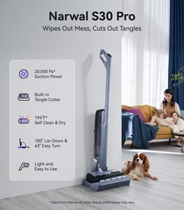 Aspiradora en Seco y Húmedo <span class=keywords><strong>NARWAL</strong></span> S30 Pro, 20000 Pa de Succión, Inalámbrica, para Pisos Duros, Corte de Cabello sin Enredos, 180° Reclinable, para el Hogar - Product Image 2