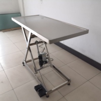 Table de diagnostic et de traitement électrique à plateau plat en acier inoxydable 304 EURVET pour équipement vétérinaire