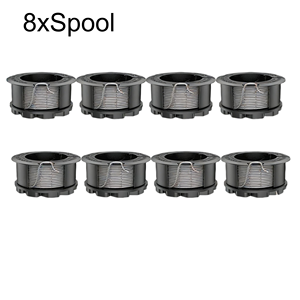 8xF016800570 Carrete de Hilo de Repuesto 6.1M/20FT 1.65mm con Tapa Negra para Recortadora de Césped Universal GrassCut 18-26, Piezas para Cortacésped - Product Image 1